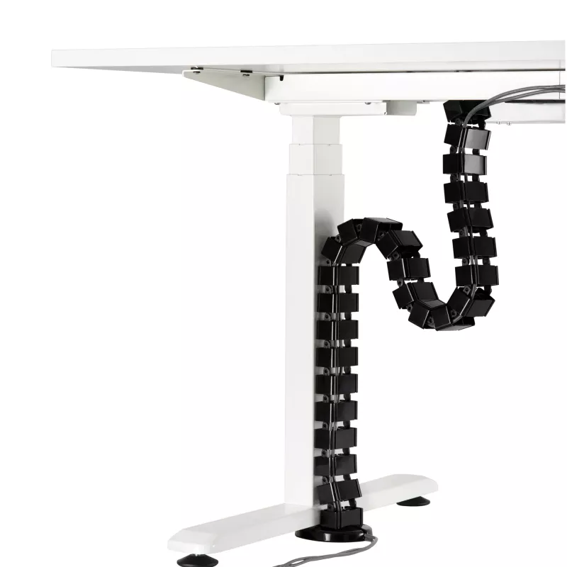 InLine canaleta de cables flexible para mesas de altura regulable, 4 compartimentos, negro