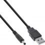 InLine cable adaptador de alimentación DC USB, USB A macho a conector DC 4,0x1,70mm, negro, 1m
