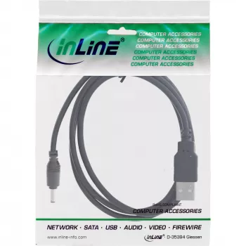 InLine cable adaptador de alimentación DC USB, USB A macho a conector DC 4,0x1,70mm, negro, 1m