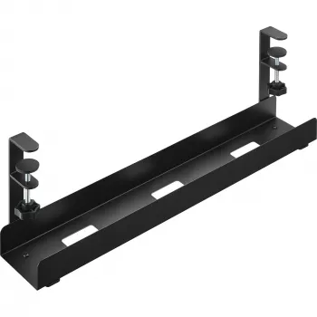 InLine guía de cables, para montaje bajo la mesa, con abrazaderas de tornillo, negro
