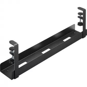 InLine guía de cables, para montaje bajo la mesa, con abrazaderas de tornillo, negro