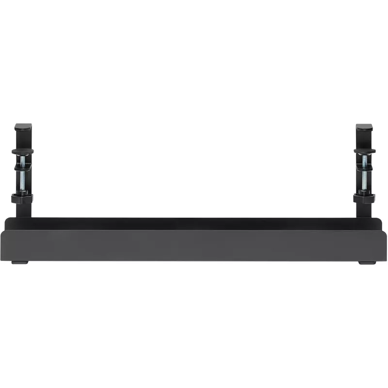 InLine guía de cables, para montaje bajo la mesa, con abrazaderas de tornillo, negro