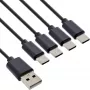 InLine cable de carga en Y USB 4en1, 1x USB-A macho a 4x USB-C macho, negro 2m