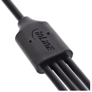 InLine cable de carga en Y USB 4en1, 1x USB-A macho a 4x USB-C macho, negro 2m