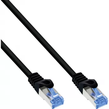InLine cable de red, Cat.6A, S/FTP, TPE flexible, negro, 0,25 m