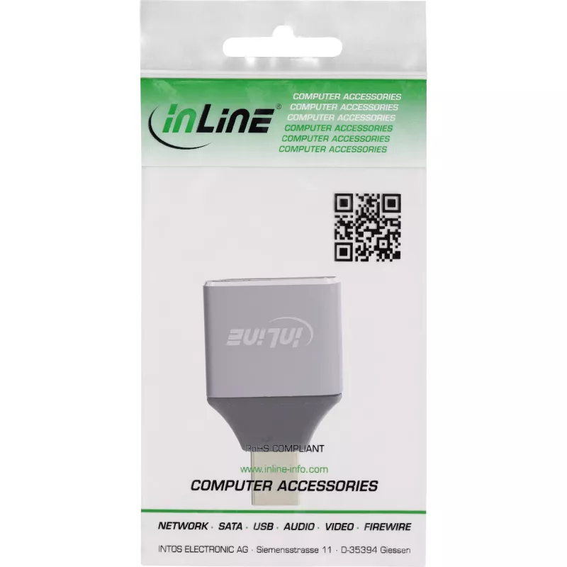 InLine 17291C Adaptador de cable DisplayPort Mini DisplayPort gris, negro
