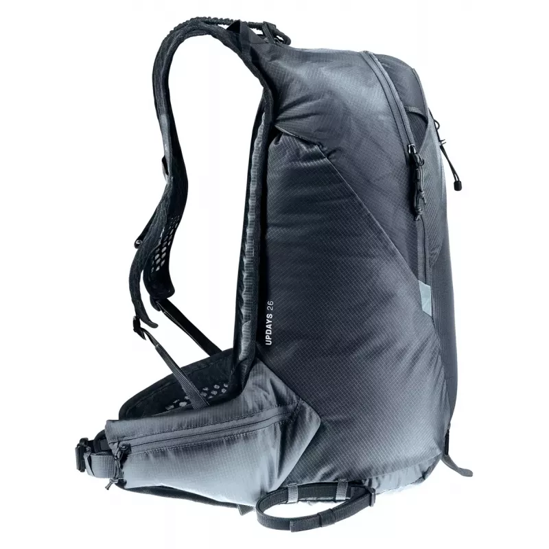 Mochila deportiva DEUTER Updays 26 — 26 L, Negra, Poliamida, 51×31×23 cm, sin PFAS