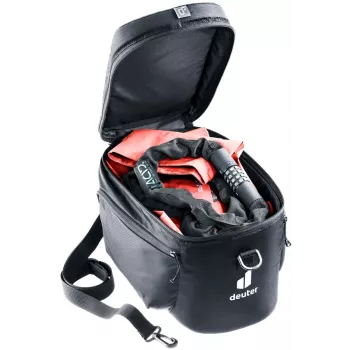 Bolsa para portaequipajes de bicicleta DEUTER Rack Bag 10 — montaje trasero, 10 L, tejido, 180×310×220 mm, Negra