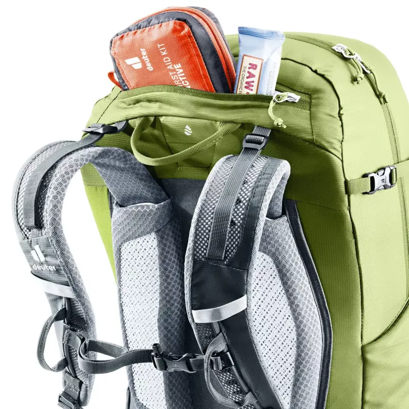 Mochila de senderismo DEUTER Trail Pro 33 — 33 l, Poliamida, funda de lluvia, ventilación, cinturón lumbar