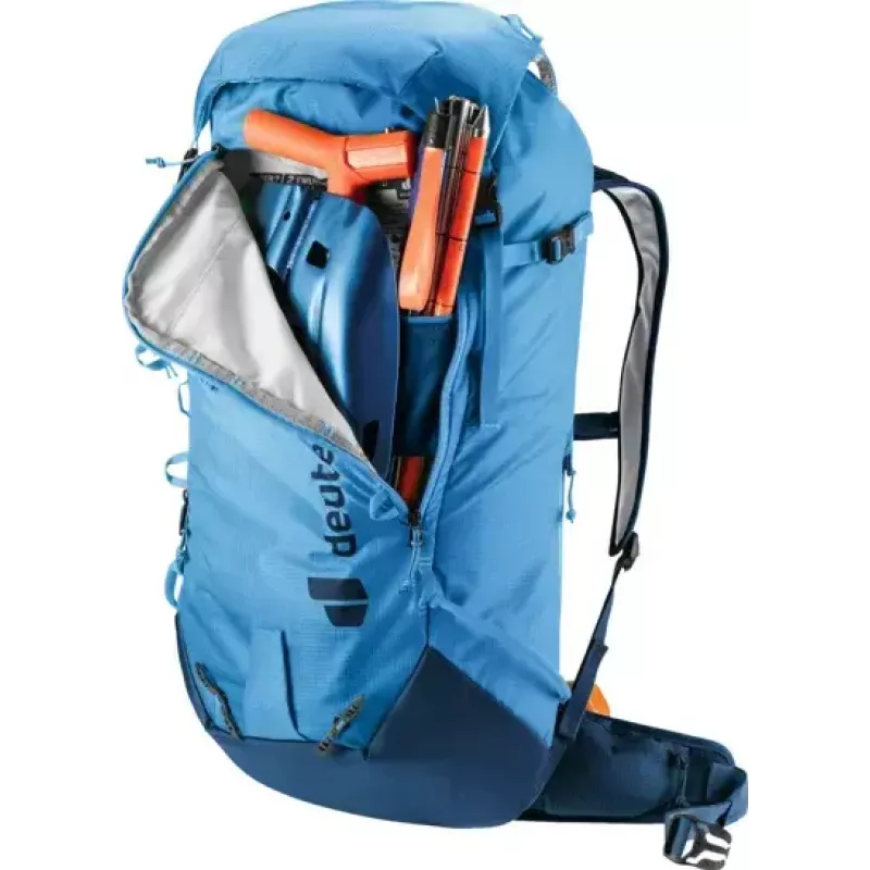 Mochila DEUTER Freescape Lite 26 L — mochila de esquí de travesía sin armazón, 26 L, 1,18 kg, carga superior, azul