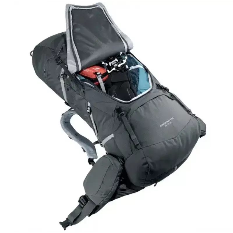 Mochila DEUTER Aircontact Pro 75+10 SL mujer — 75+10 L, corte SL, grafito, 2,88 kg, nailon