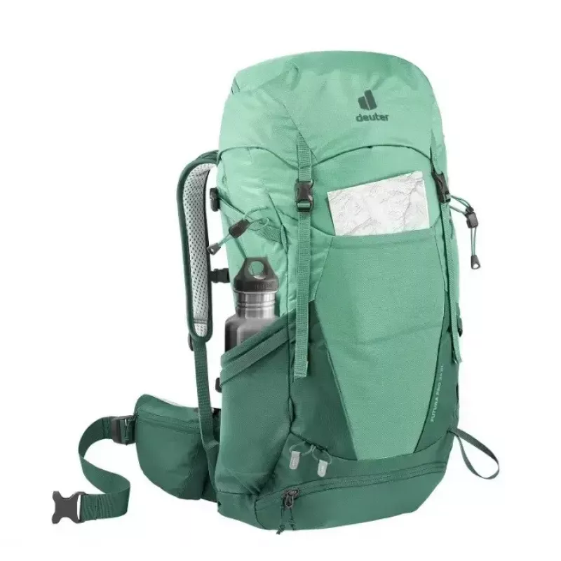 Mochila DEUTER Futura PRO 34 SL mochila de senderismo para mujer, 34 L, material reciclado, verde