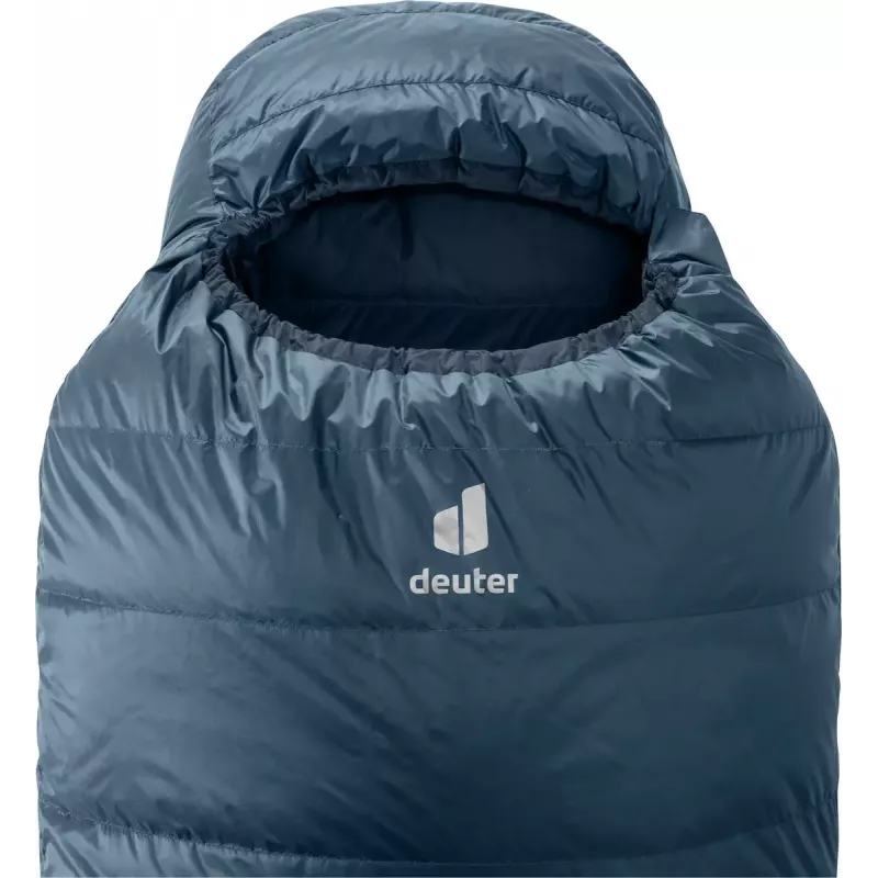 Saco de dormir momia DEUTER Astro 300 EL +2°C/36°F — altura máxima de usuario 200 cm, ancho 790 mm, profundidad 520 mm, Ripstop azul