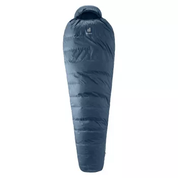 Saco de dormir momia DEUTER Astro 300 EL +2°C/36°F — altura máxima de usuario 200 cm, ancho 790 mm, profundidad 520 mm, Ripstop azul