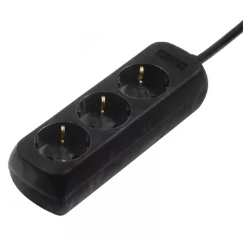 Hama 00108841 Protección contra sobretensiones negra 3 tomas AC 230 V 3 m
