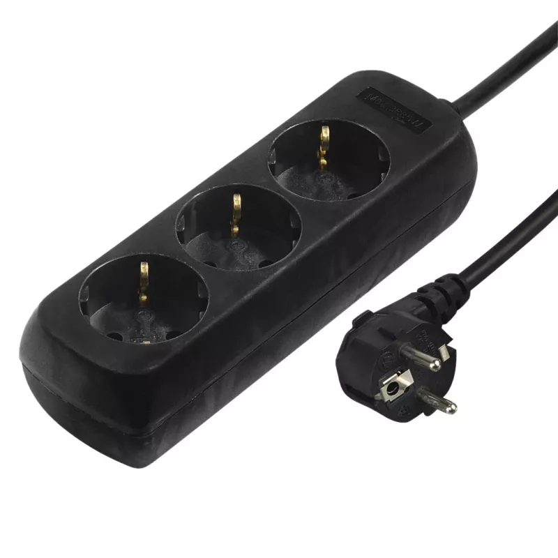 Hama 00108841 Protección contra sobretensiones negra 3 tomas AC 230 V 3 m