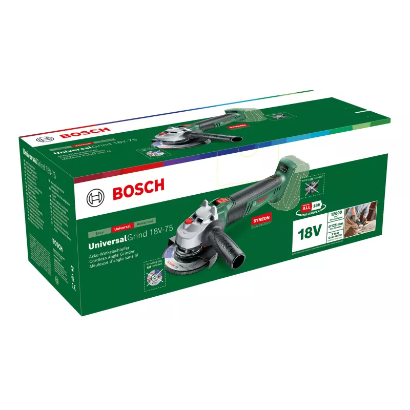 Bosch Universal Grind 18V-75 Amoladora angular 11,5 cm 12000 rpm 1,7 kg