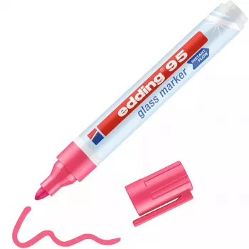 Rotulador para vidrio Edding 95 punta redonda rosa