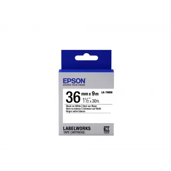 Epson cartucho de etiquetas Standard LK-7WBN negro/blanco 36mm (9m)
