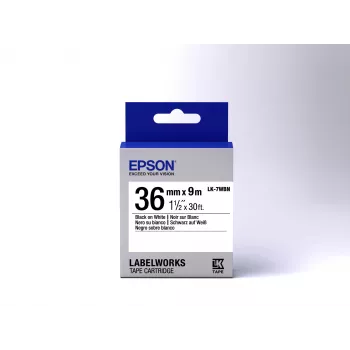 Epson cartucho de etiquetas Standard LK-7WBN negro/blanco 36mm (9m)