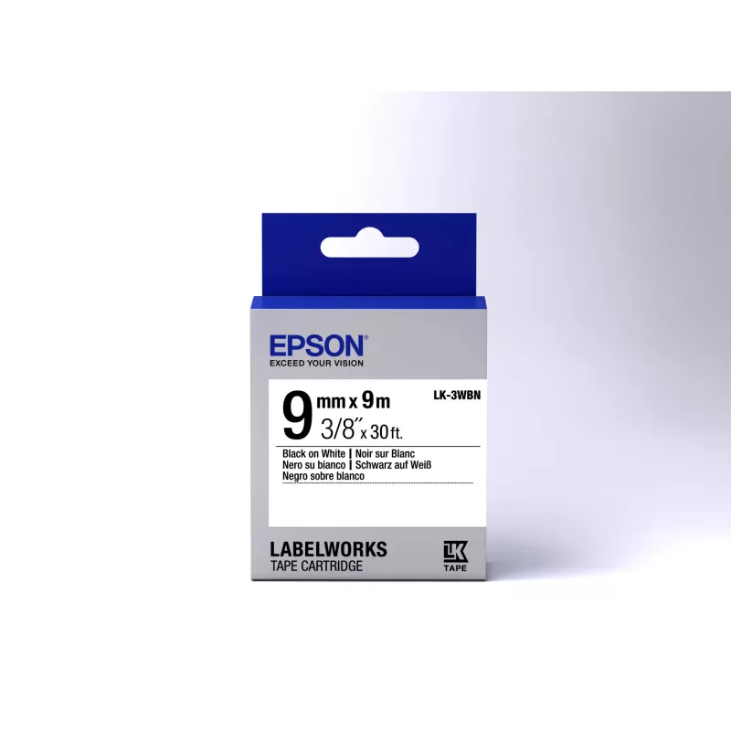 Epson cartucho de etiquetas Standard LK-3WBN Standard negro/blanco 9mm (9m)