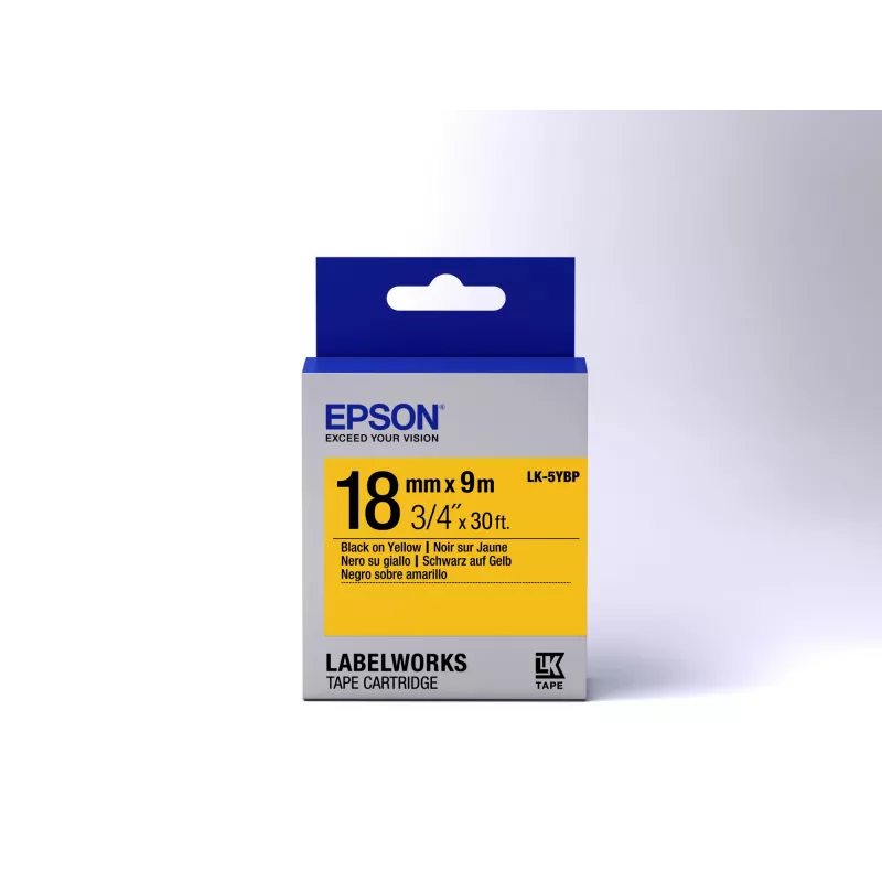 Epson cartucho de etiquetas Pastel LK-5YBP negro/amarillo 18mm (9m)