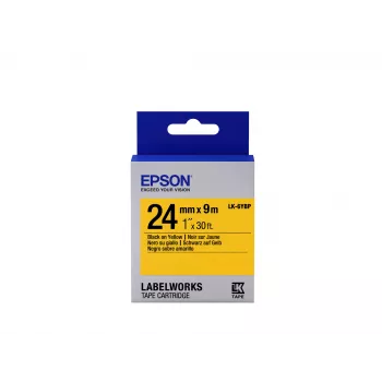 Epson cartucho de etiquetas Pastel LK-6YBP negro/amarillo 24mm (9m)