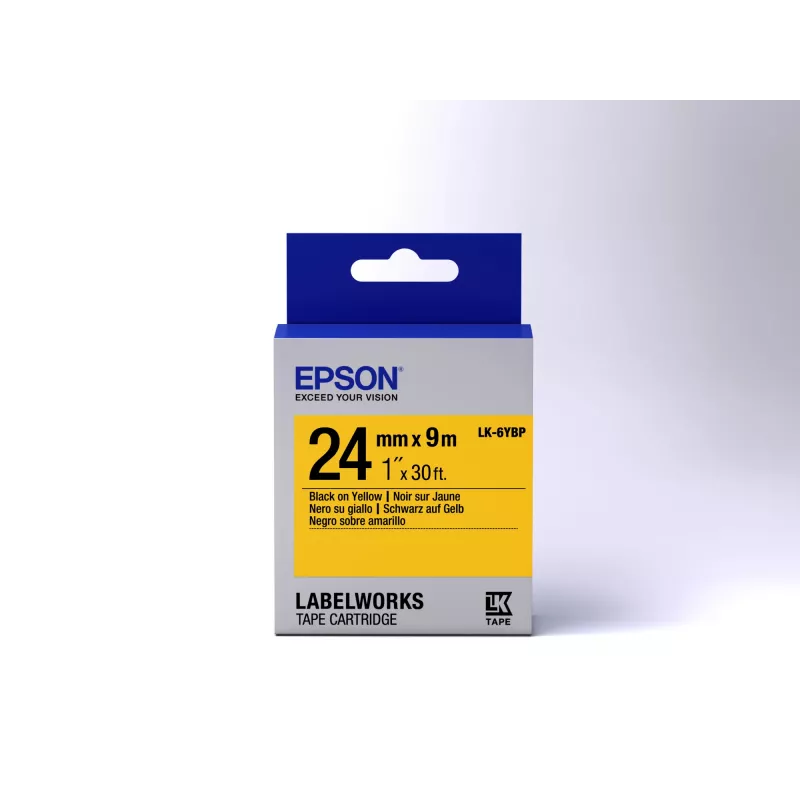 Epson cartucho de etiquetas Pastel LK-6YBP negro/amarillo 24mm (9m)