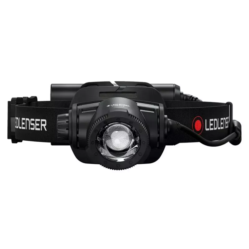 Linterna frontal Led Lenser H15R Core — linterna LED frontal, 2500 lm, batería 21700, IP67, alcance 250 m, 4 niveles de potencia, aluminio, negra