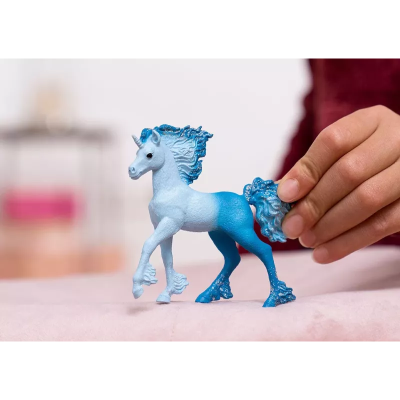 Schleich BAYALA Elementa Water Flames figura de potro de unicornio, azul, para niños a partir de 5 años