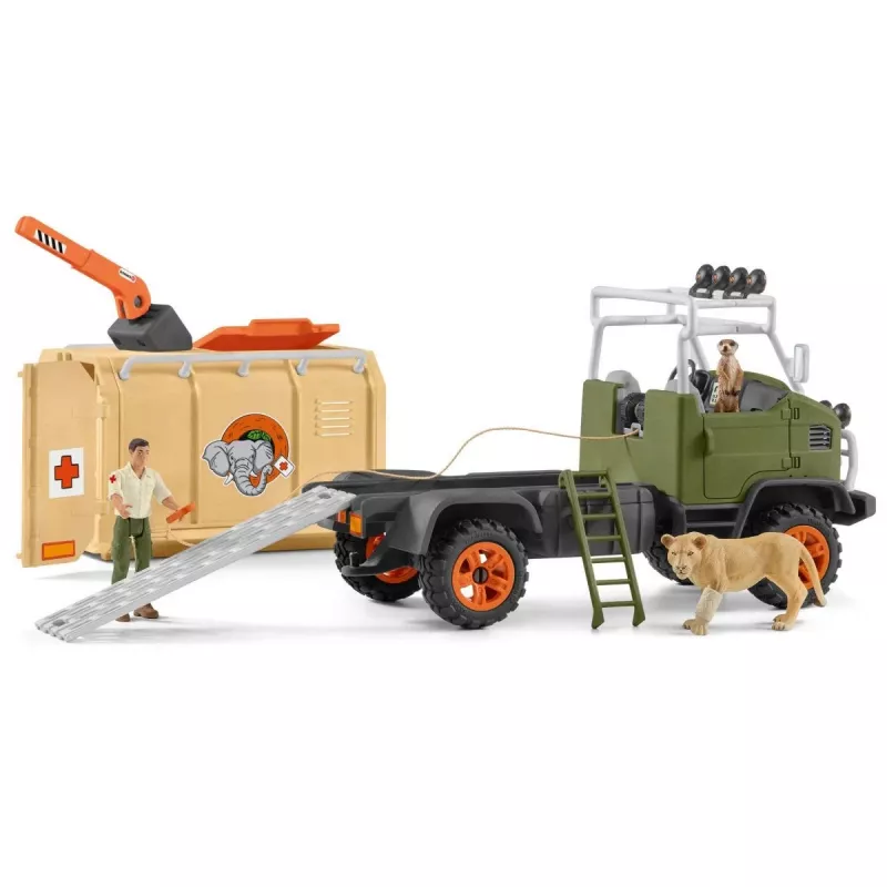 Camión de rescate de animales grande Schleich WILD LIFE 42475
