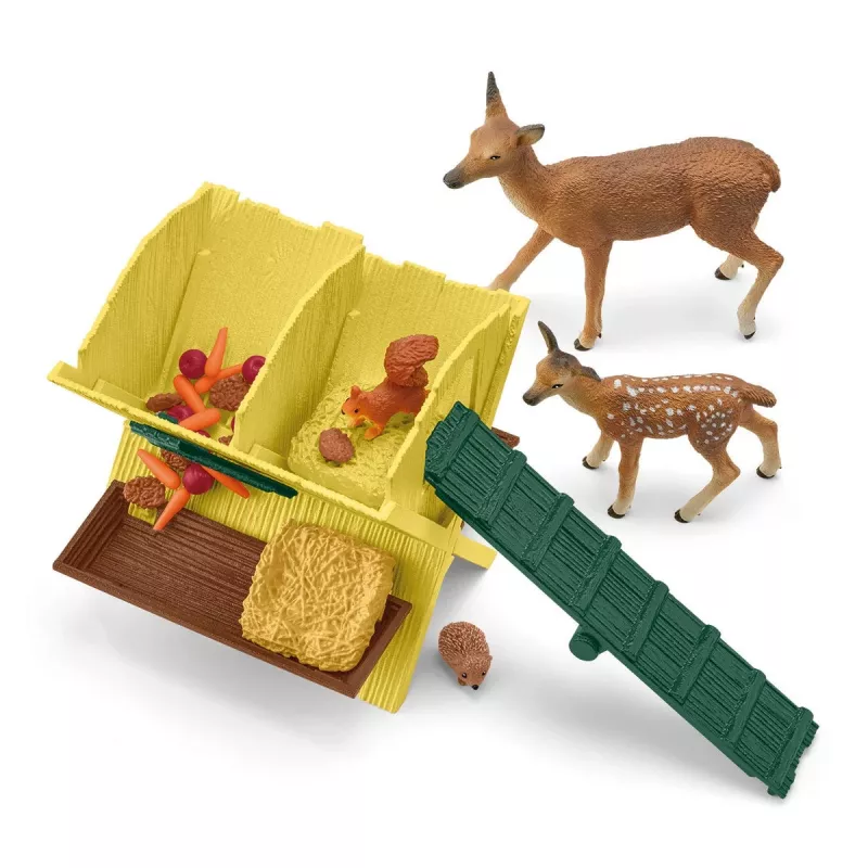 Set de animales del bosque Schleich 42658S accesorios de alimentación variados