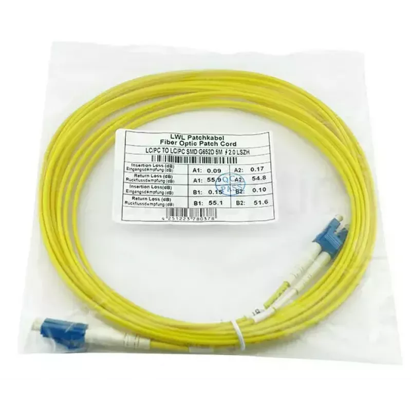 BlueOptics LRCABLE50M-BO LC-UPC/LC-UPC Cable de conexión de fibra monomodo, 50 m, beige