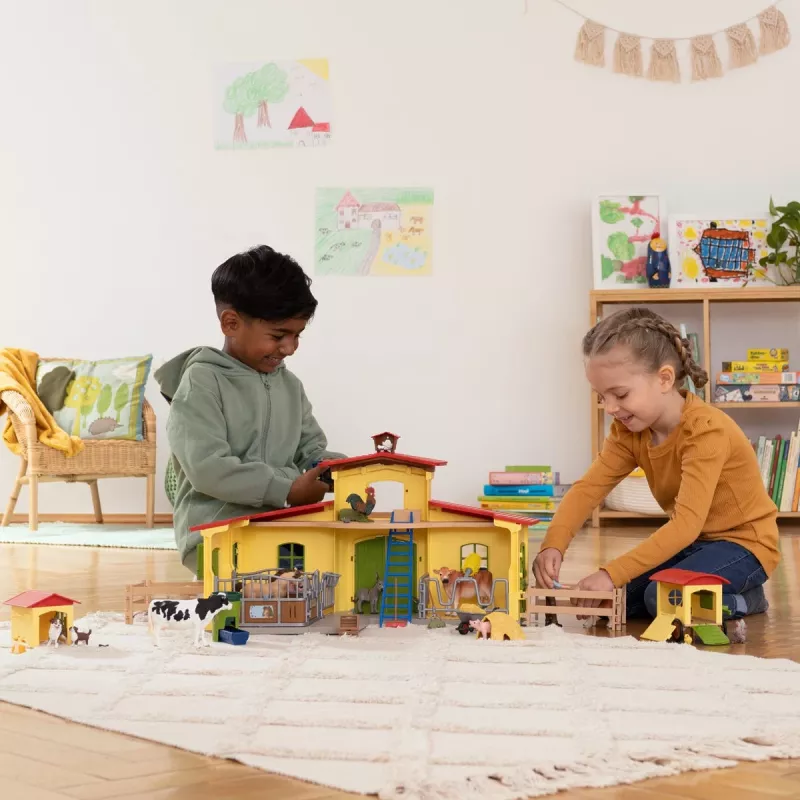 schleich FARM WORLD Gallinero móvil, Granja, Granja, Animales de granja / Juguete de granja, 3 años, Multicolor