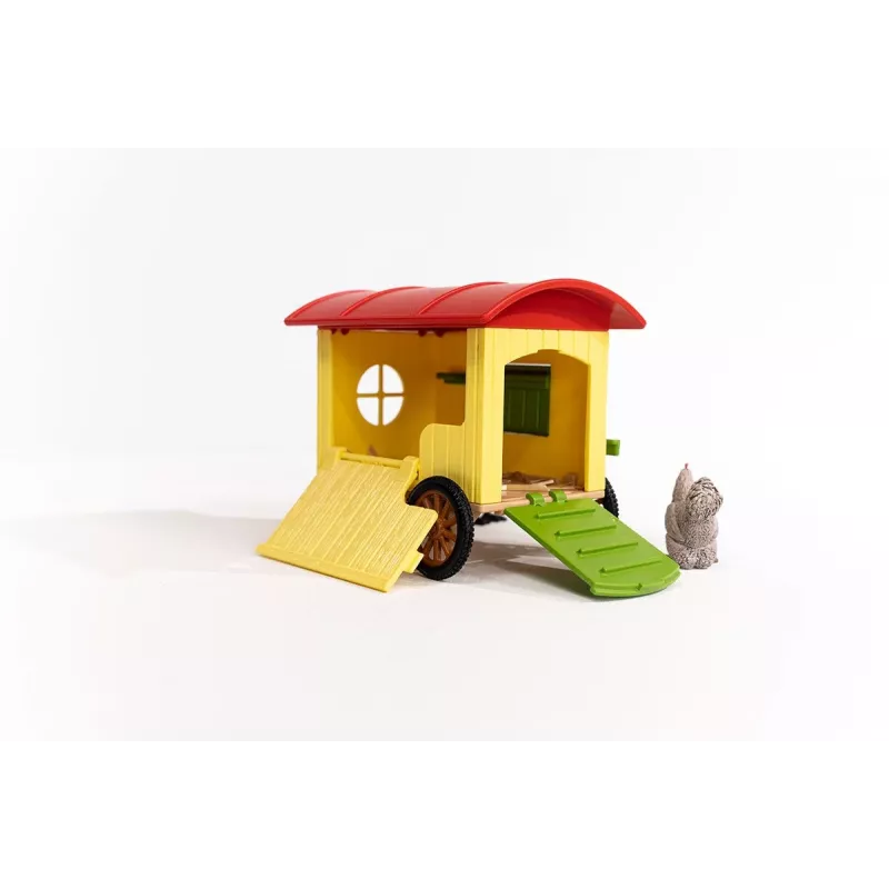 schleich FARM WORLD Gallinero móvil, Granja, Granja, Animales de granja / Juguete de granja, 3 años, Multicolor