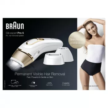 Braun Silk-expert Pro 5 PL5243 Luz pulsada intensa (IPL) Oro, Blanco