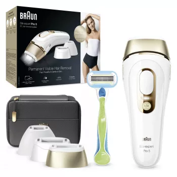Braun Silk-expert Pro 5 PL5243 Luz pulsada intensa (IPL) Oro, Blanco