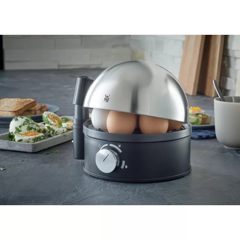 WMF Stelio 0415070011 7 huevos 380 W Negro, Cromo