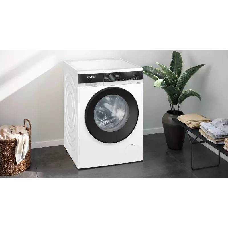 Siemens iQ500 WG44G2Z22 lavadora de carga frontal 9 kg 1351 rpm negra, blanca