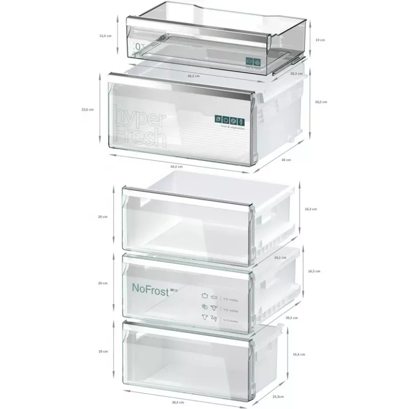 Siemens iQ500 KG39NAIAU frigorífico-congelador combinado independiente 363 L acero inoxidable cepillado