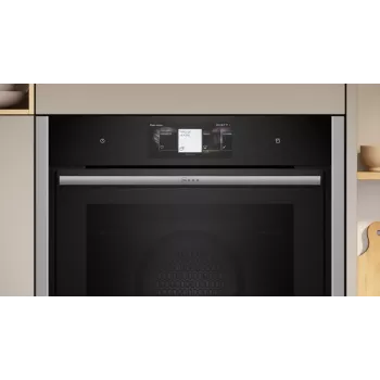Neff N 90 B64FT33N0 Horno 71 L Negro, Acero inoxidable