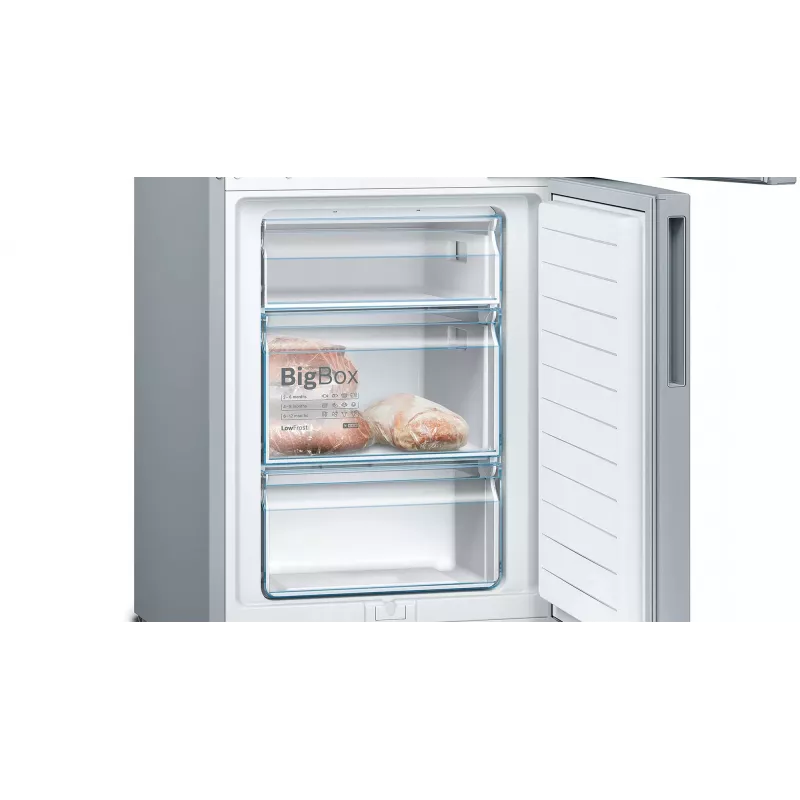Bosch Serie 4 KGV332LEA Frigorífico-congelador independiente 289 L Acero inoxidable