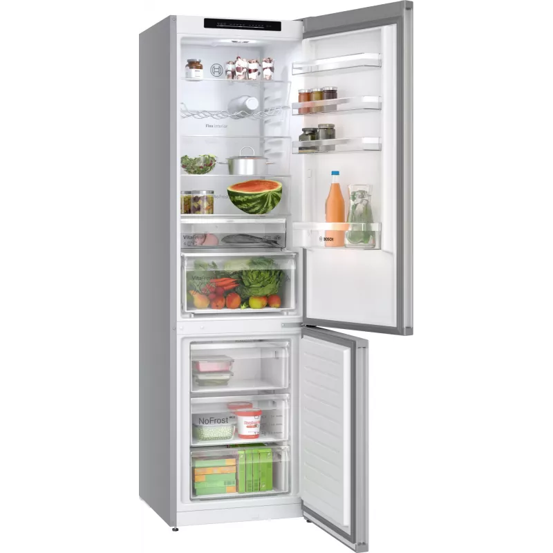 Bosch Serie 4 KGN392LAG Frigorífico-congelador independiente 363 L metalizado
