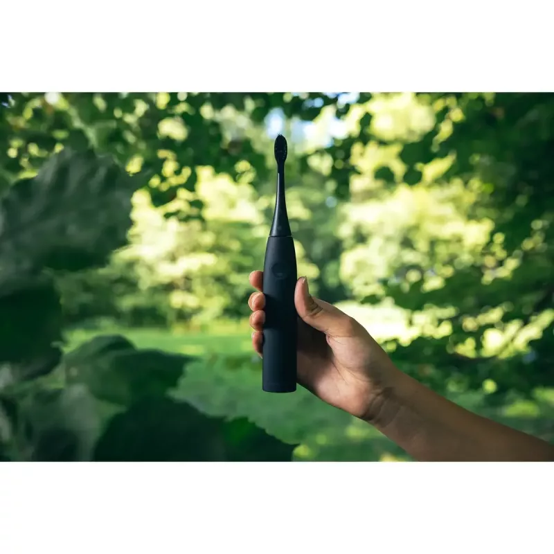 Cepillo de dientes eléctrico Happybrush ECO VIBE 3 Starter Kit todo negro + 4 cabezales de recambio