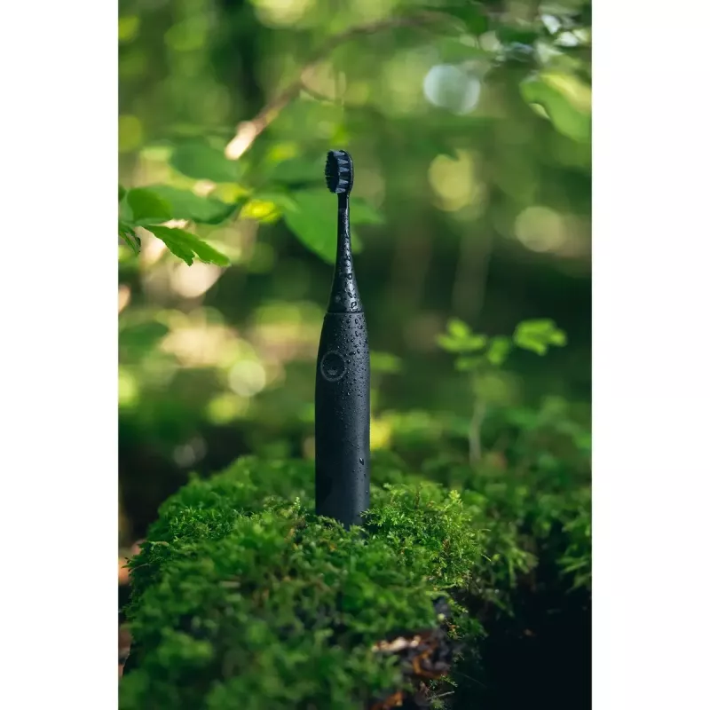Cepillo de dientes eléctrico Happybrush ECO VIBE 3 Starter Kit todo negro + 4 cabezales de recambio