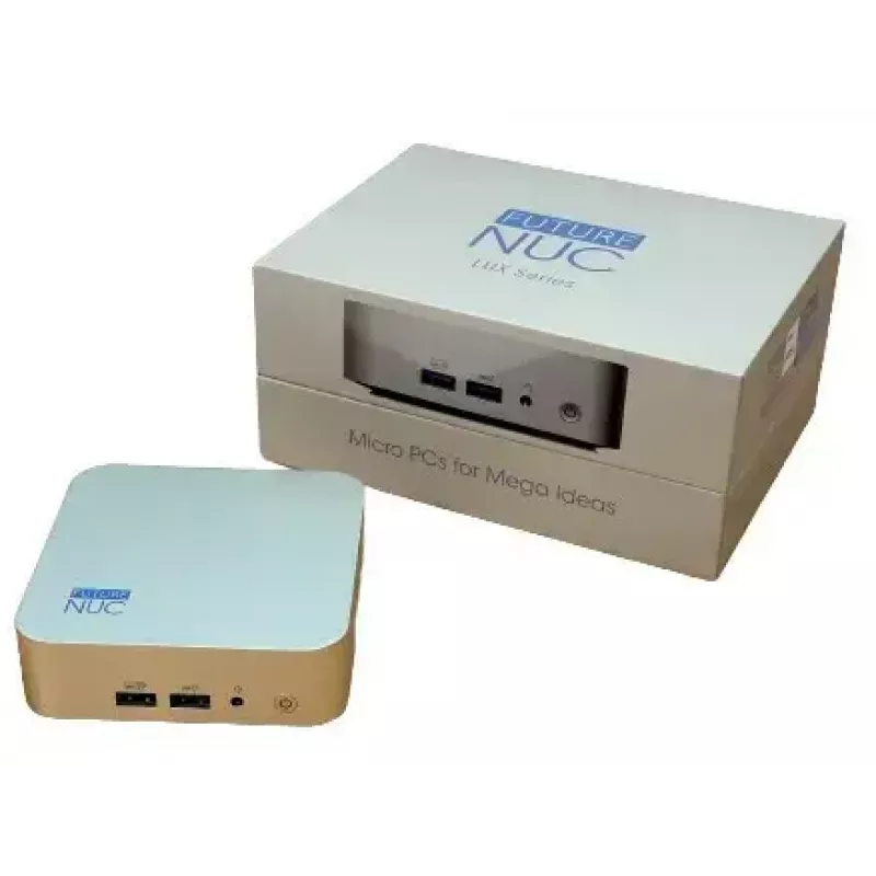 Mini PC FutureNUC Lux NUC 13i5HL – Intel Core i5-13420H, 16 GB DDR4, 512 GB SSD, Intel Iris Xe, Windows 11 Pro, dorado