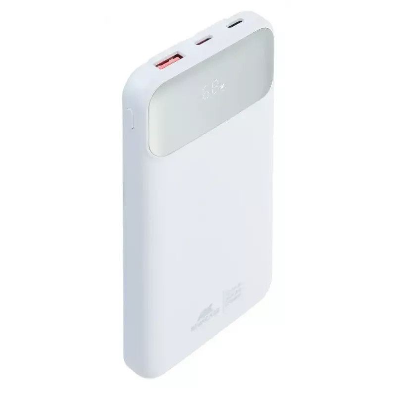 Batería externa portátil Rivacase VA2211WH — 10000 mAh, PD 3.0, QC 3.0, 1x USB-A + 2x USB-C, salida 22,5 W