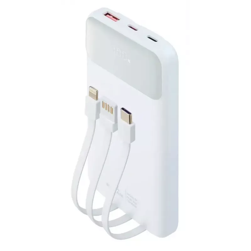 Batería externa portátil Rivacase VA2211WH — 10000 mAh, PD 3.0, QC 3.0, 1x USB-A + 2x USB-C, salida 22,5 W
