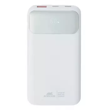 Batería externa portátil Rivacase VA2211WH — 10000 mAh, PD 3.0, QC 3.0, 1x USB-A + 2x USB-C, salida 22,5 W
