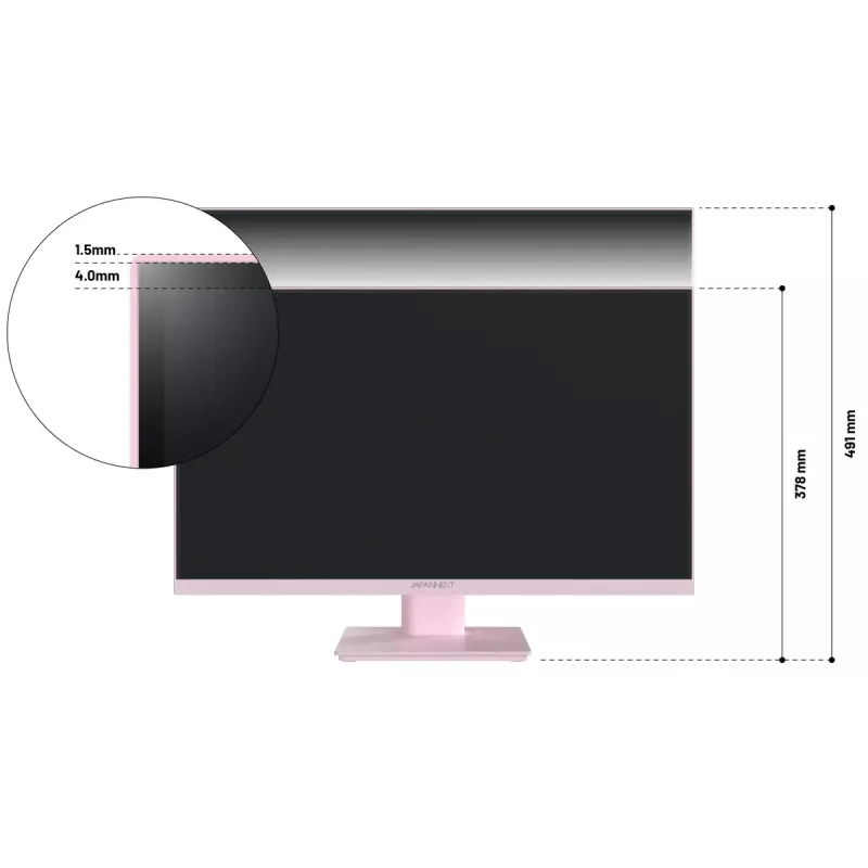 JAPANNEXT JN-I238FHD120F-HSP-PK monitor de ordenador 60,5 cm (23,8 inch) 1920 x 1080 píxeles Full HD LCD rosa